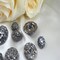 3/4" Gunmetal Geneva Stylish Classic Graphite Rhinestone Button
